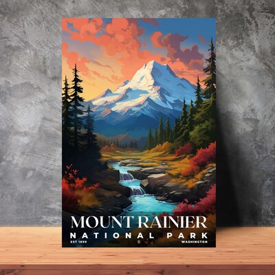 Mount Rainier National Park Poster, Travel Art, Office Poster, Home Decor | S7 - image3